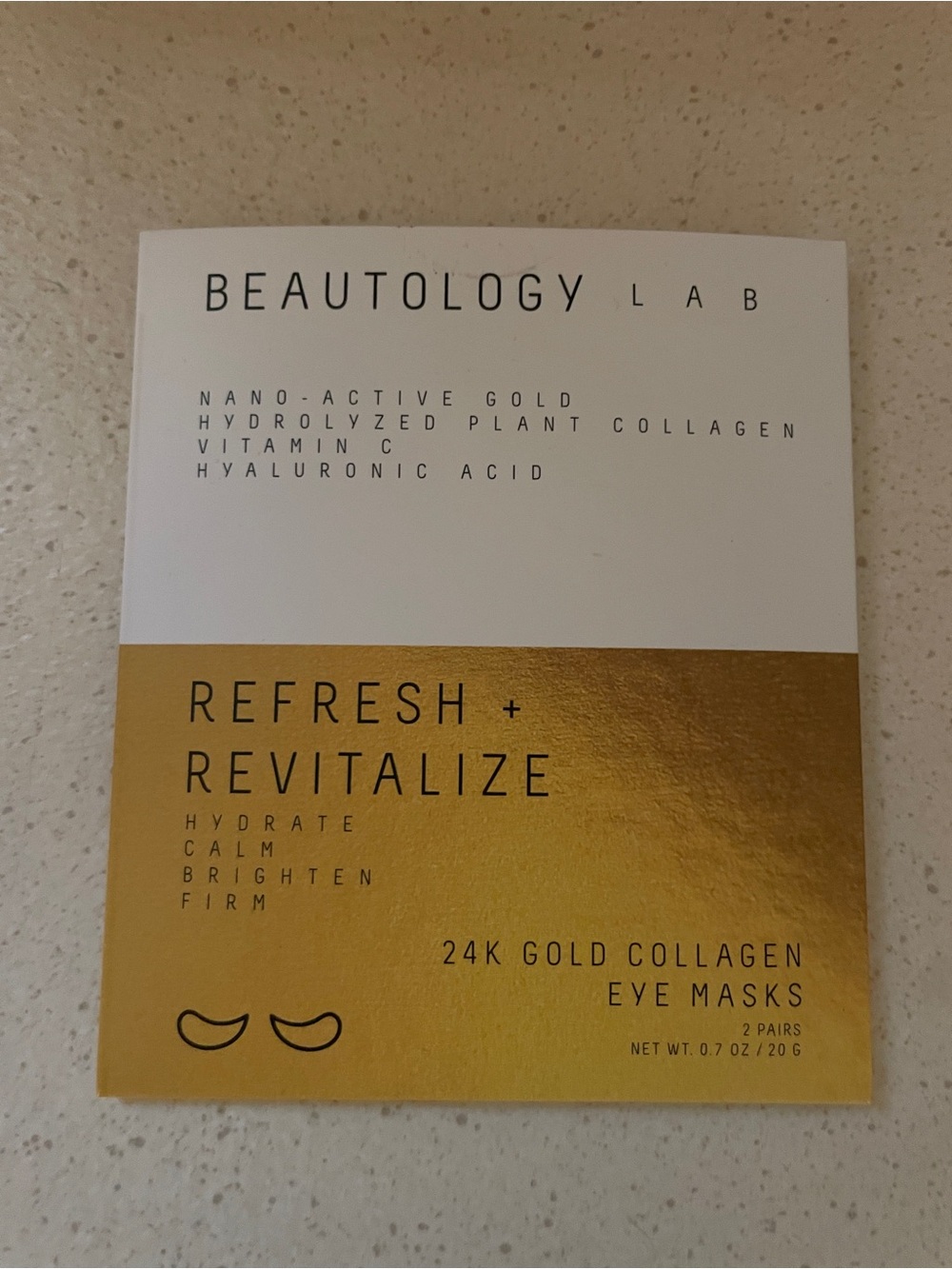 Beautology Lab Refresh + Revitalize 24K Gold Collagen Eye Masks - White/Gold